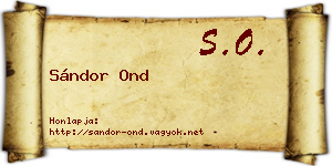Sándor Ond névjegykártya